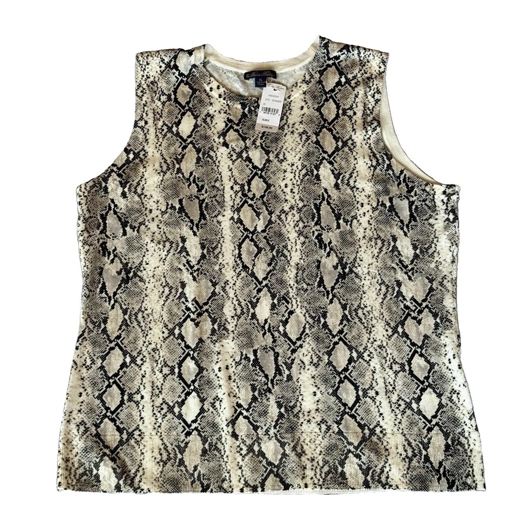 Brooks Brothers XL Merino Wool Snake Print Sweater Vest NWOT Original Tag $148